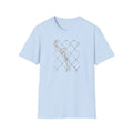 Leaves on fence Sketch Unisex T‑Shirt — Minimalist Floral Line Art Tee