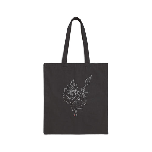 Canvas Tote Bag — Minimal Botanical Floral Sketch Tote