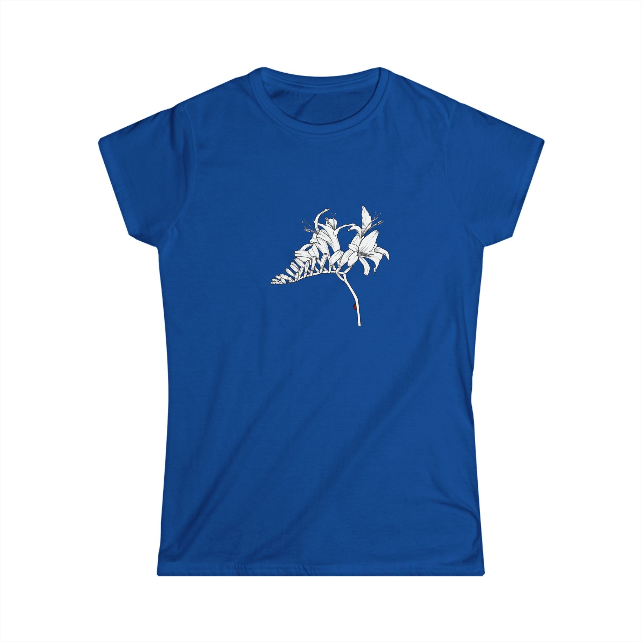 Lucifer Flower Line Art Tee — Minimal Floral Women's T-Shirt