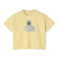 Coneflower Boxy Tee — Minimal Line Art Graphic T-Shirt