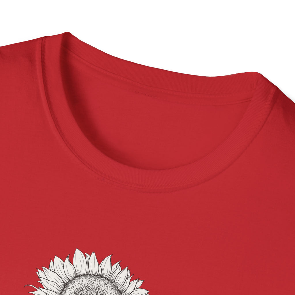 Sunflower Sketch Unisex T‑Shirt — Minimalist Floral Line Art Tee