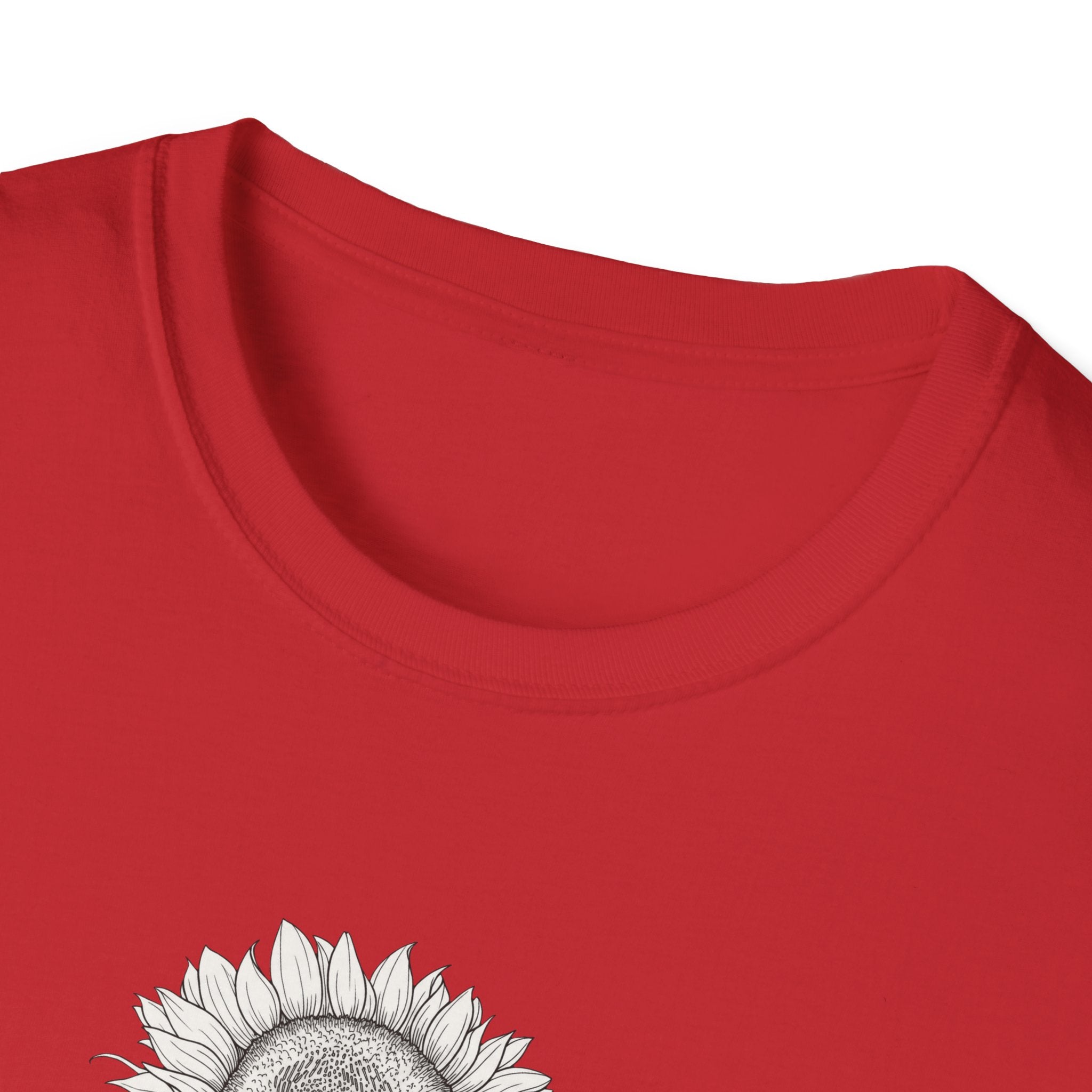 Sunflower Sketch Unisex T‑Shirt — Minimalist Floral Line Art Tee
