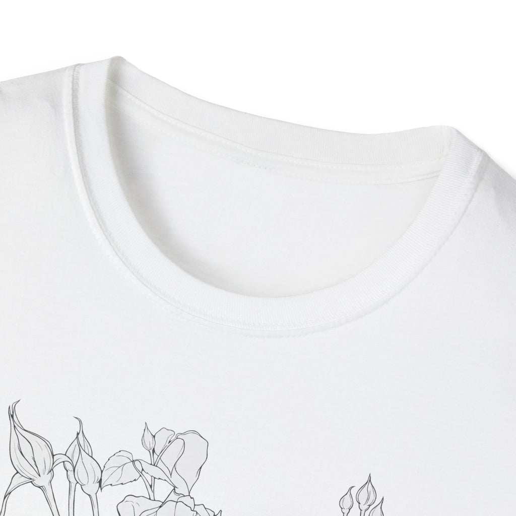 Roesbuds Sketch Unisex T‑Shirt — Minimalist Floral Line Art Tee