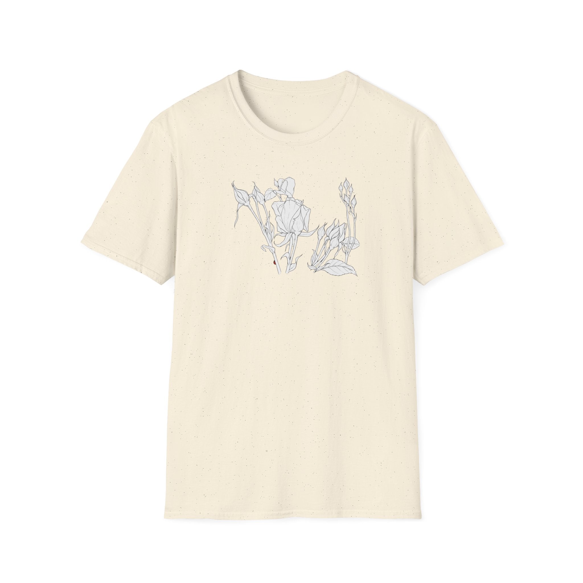 Roesbuds Sketch Unisex T‑Shirt — Minimalist Floral Line Art Tee