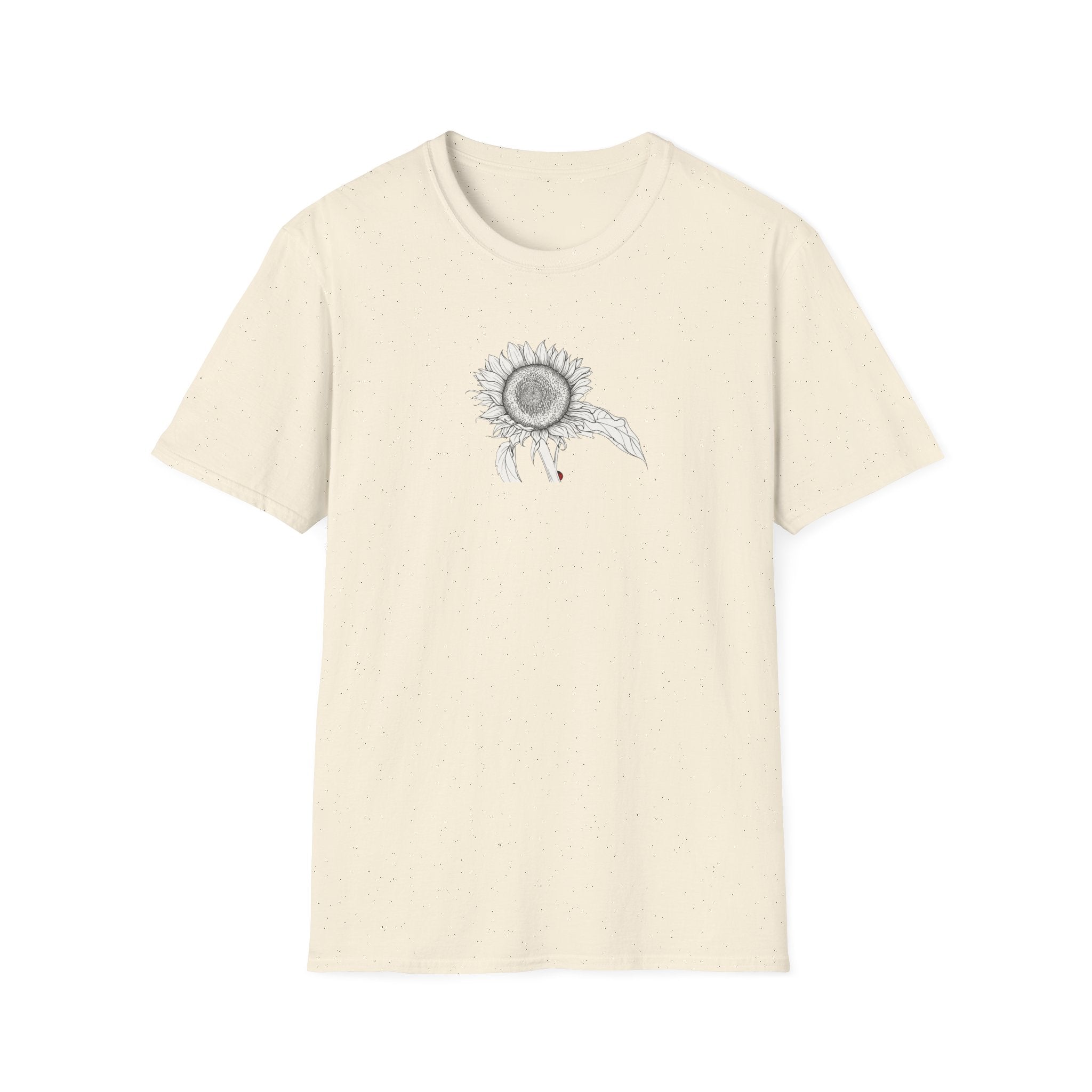 Sunflower Sketch Unisex T‑Shirt — Minimalist Floral Line Art Tee