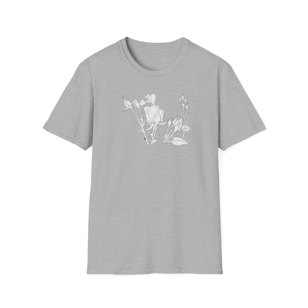 Roesbuds Sketch Unisex T‑Shirt — Minimalist Floral Line Art Tee