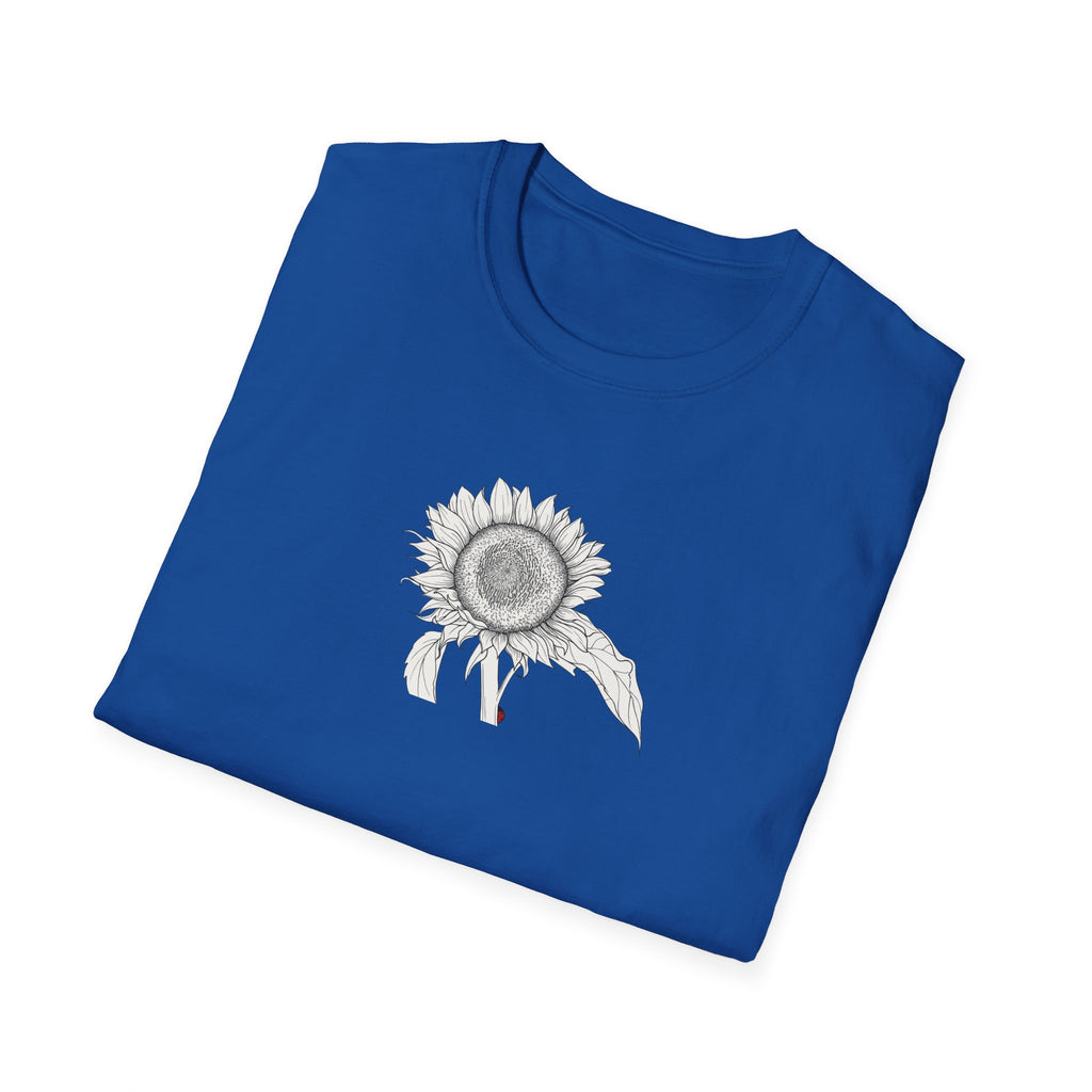 Sunflower Sketch Unisex T‑Shirt — Minimalist Floral Line Art Tee