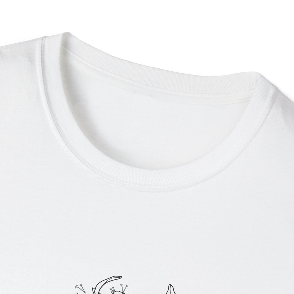 Lucifer Flower Sketch Unisex T‑Shirt — Minimalist Floral Line Art Tee