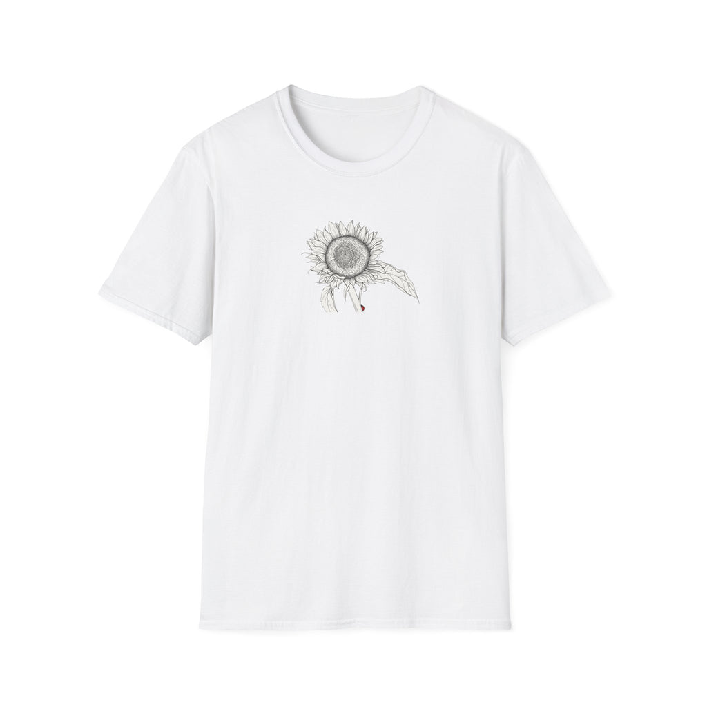 Sunflower Sketch Unisex T‑Shirt — Minimalist Floral Line Art Tee