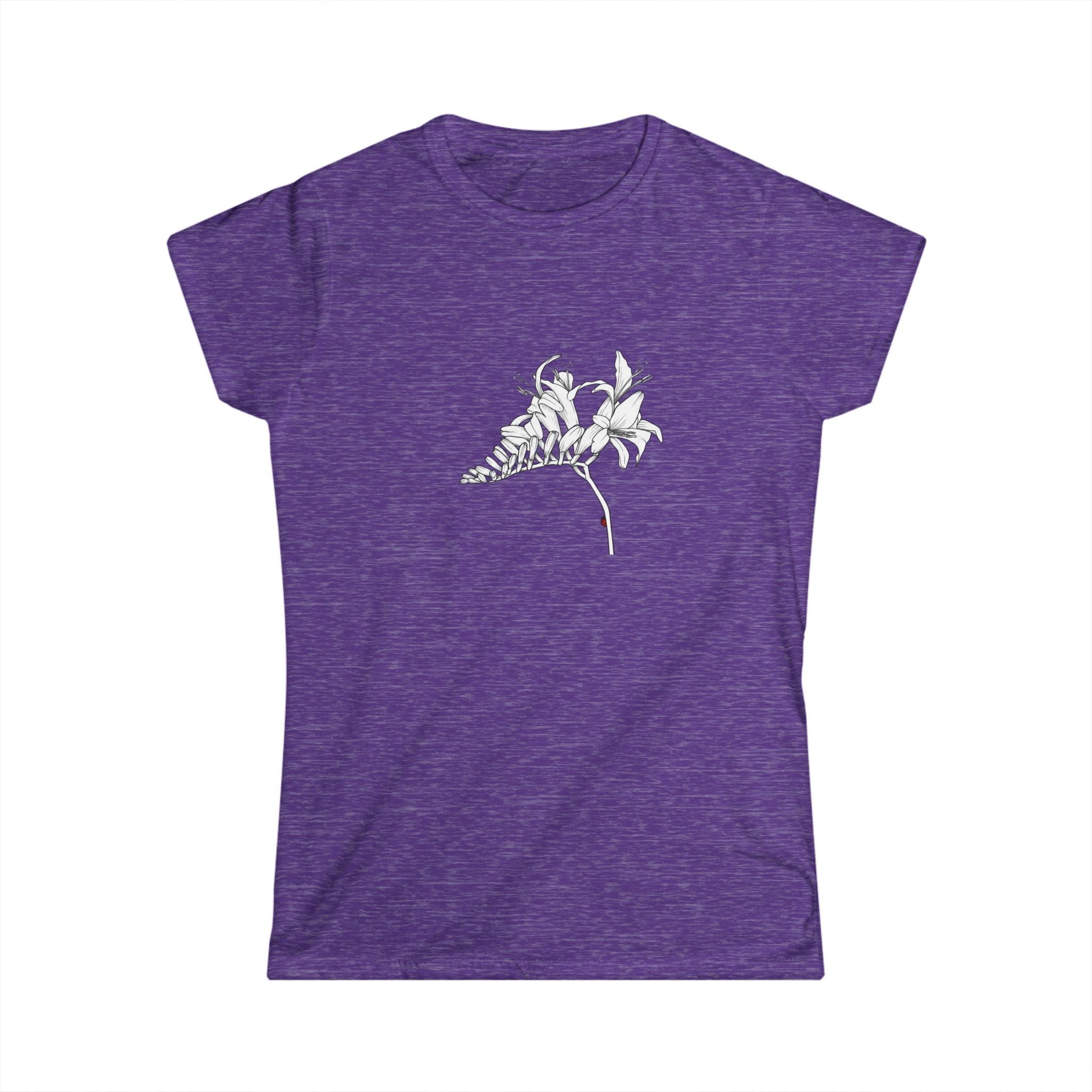 Lucifer Flower Line Art Tee — Minimal Floral Women's T-Shirt