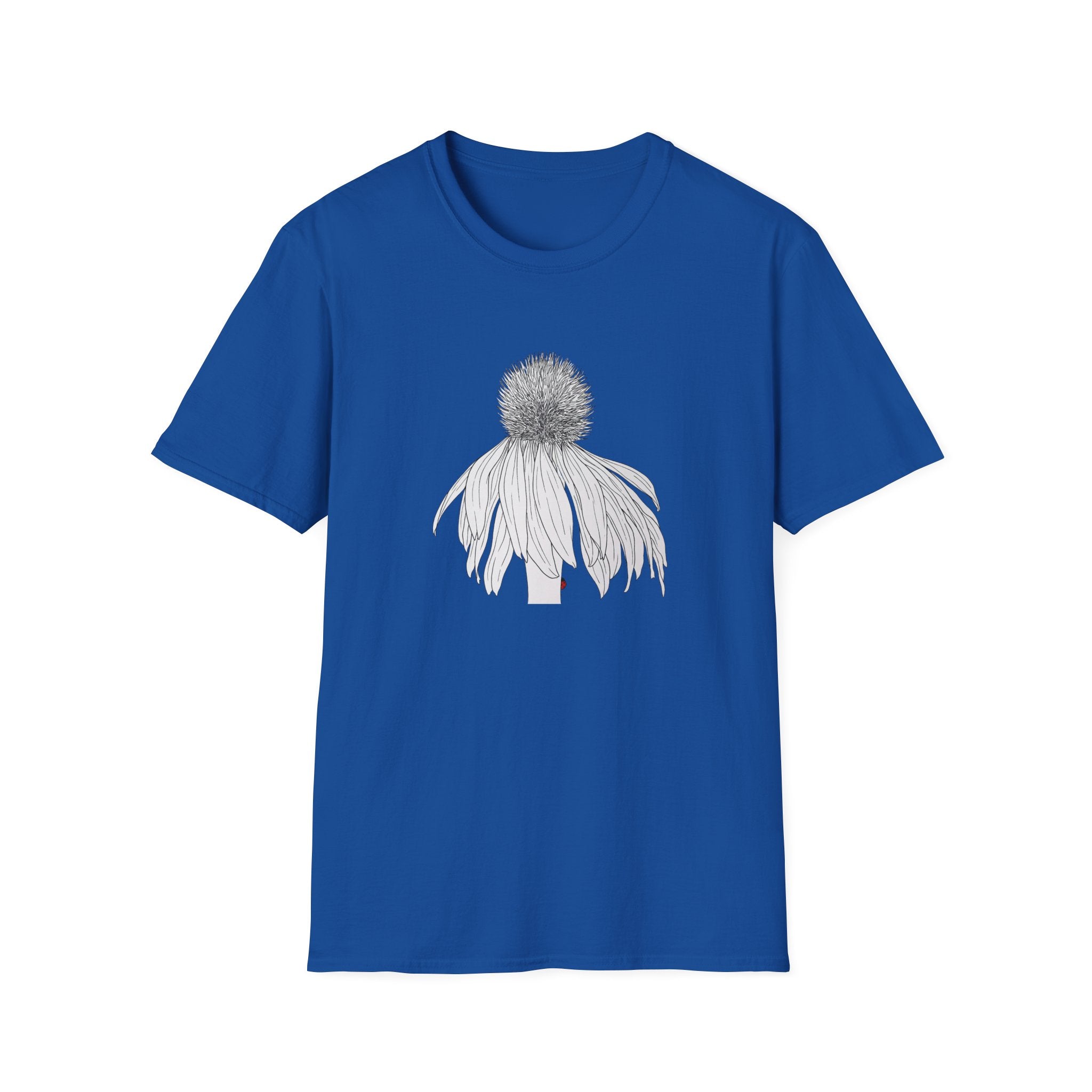 Coneflower Sketch Unisex T‑Shirt — Minimalist Floral Line Art Tee
