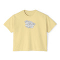 Succulent Line Art Boxy Tee — Minimal Line Art Graphic T-Shirt