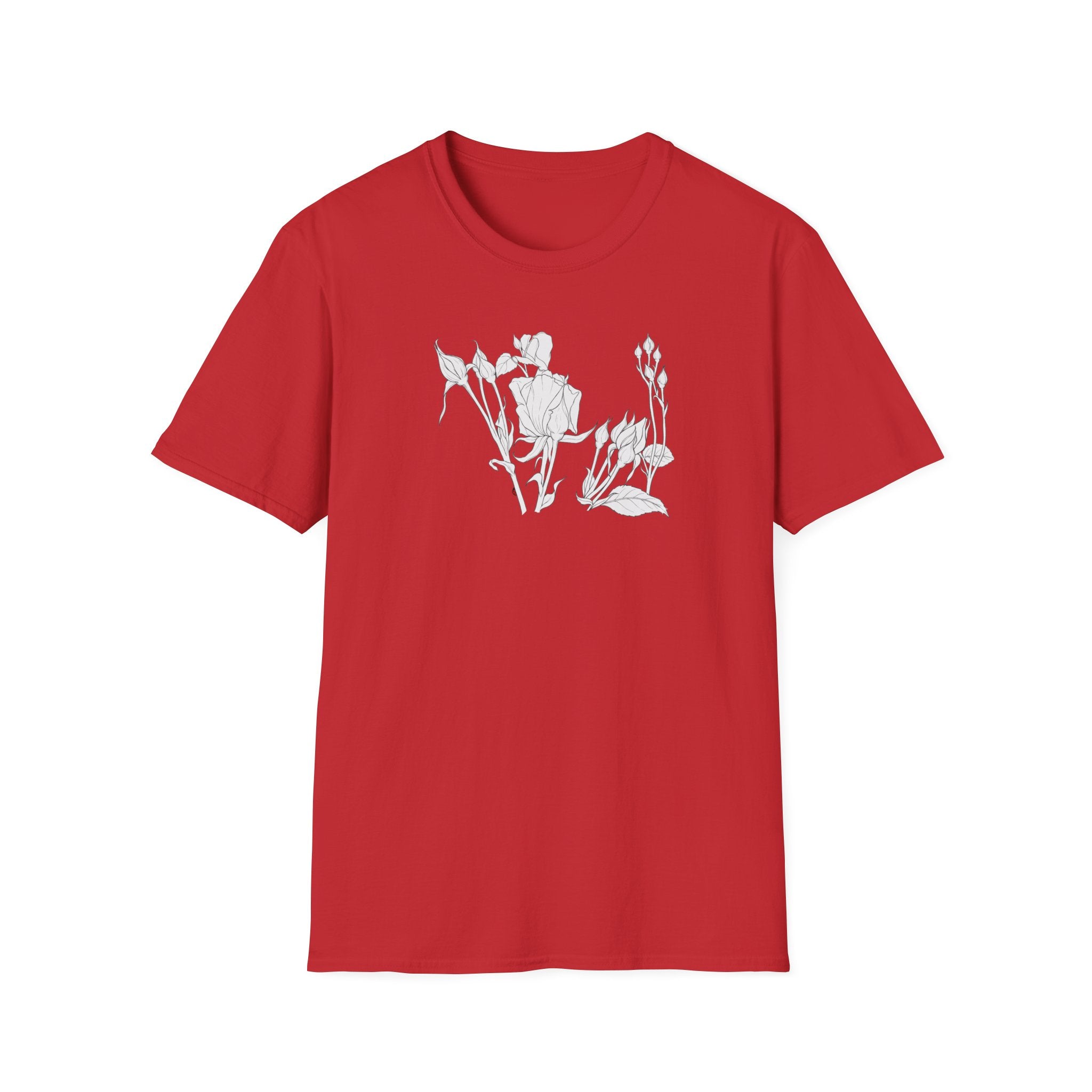 Roesbuds Sketch Unisex T‑Shirt — Minimalist Floral Line Art Tee