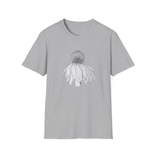 Coneflower Sketch Unisex T‑Shirt — Minimalist Floral Line Art Tee