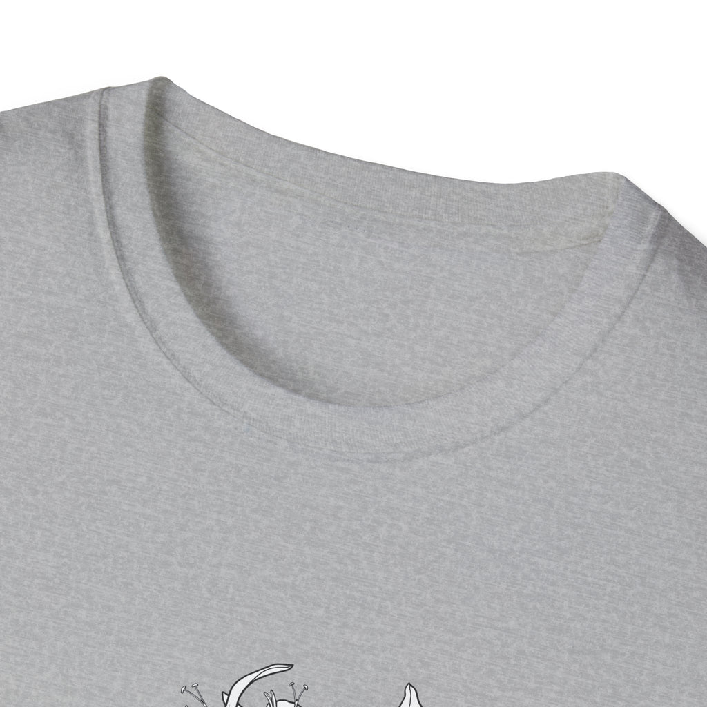 Lucifer Flower Sketch Unisex T‑Shirt — Minimalist Floral Line Art Tee