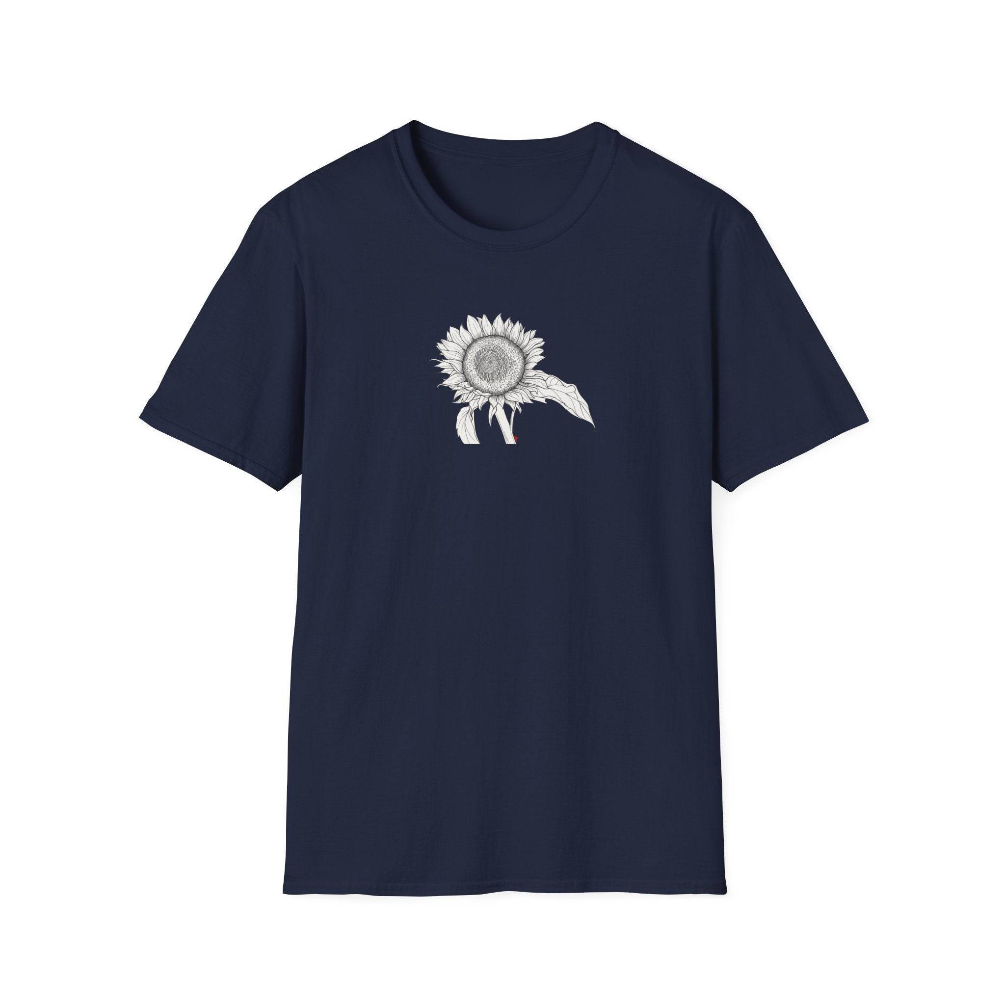 Sunflower Sketch Unisex T‑Shirt — Minimalist Floral Line Art Tee