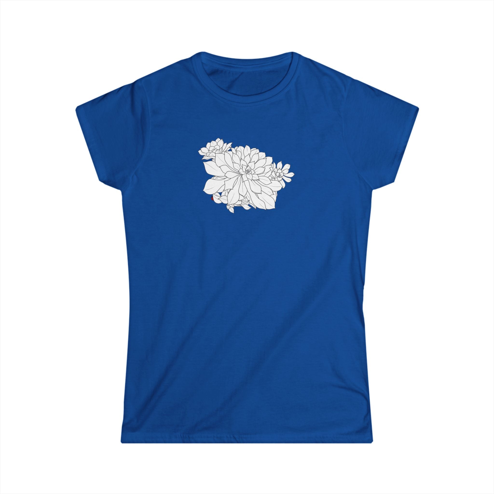 Succulent Line Art Tee — Minimal Floral Women's T-Shirt