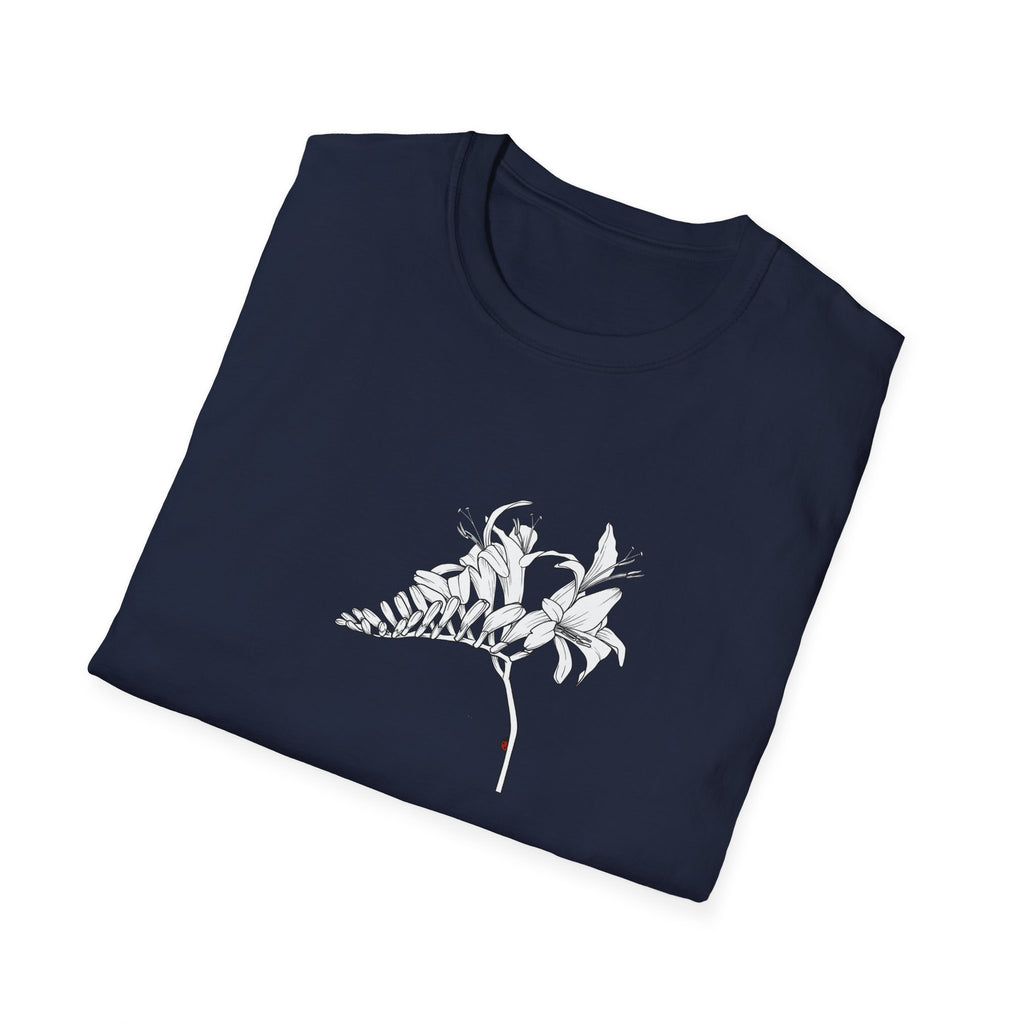 Lucifer Flower Sketch Unisex T‑Shirt — Minimalist Floral Line Art Tee