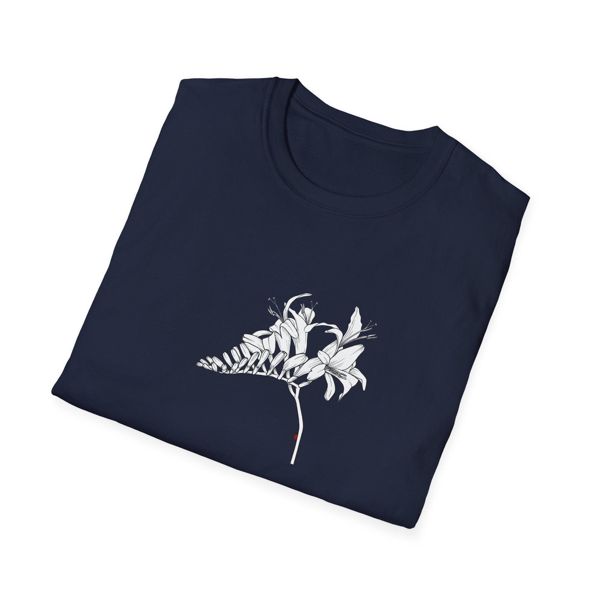 Lucifer Flower Sketch Unisex T‑Shirt — Minimalist Floral Line Art Tee