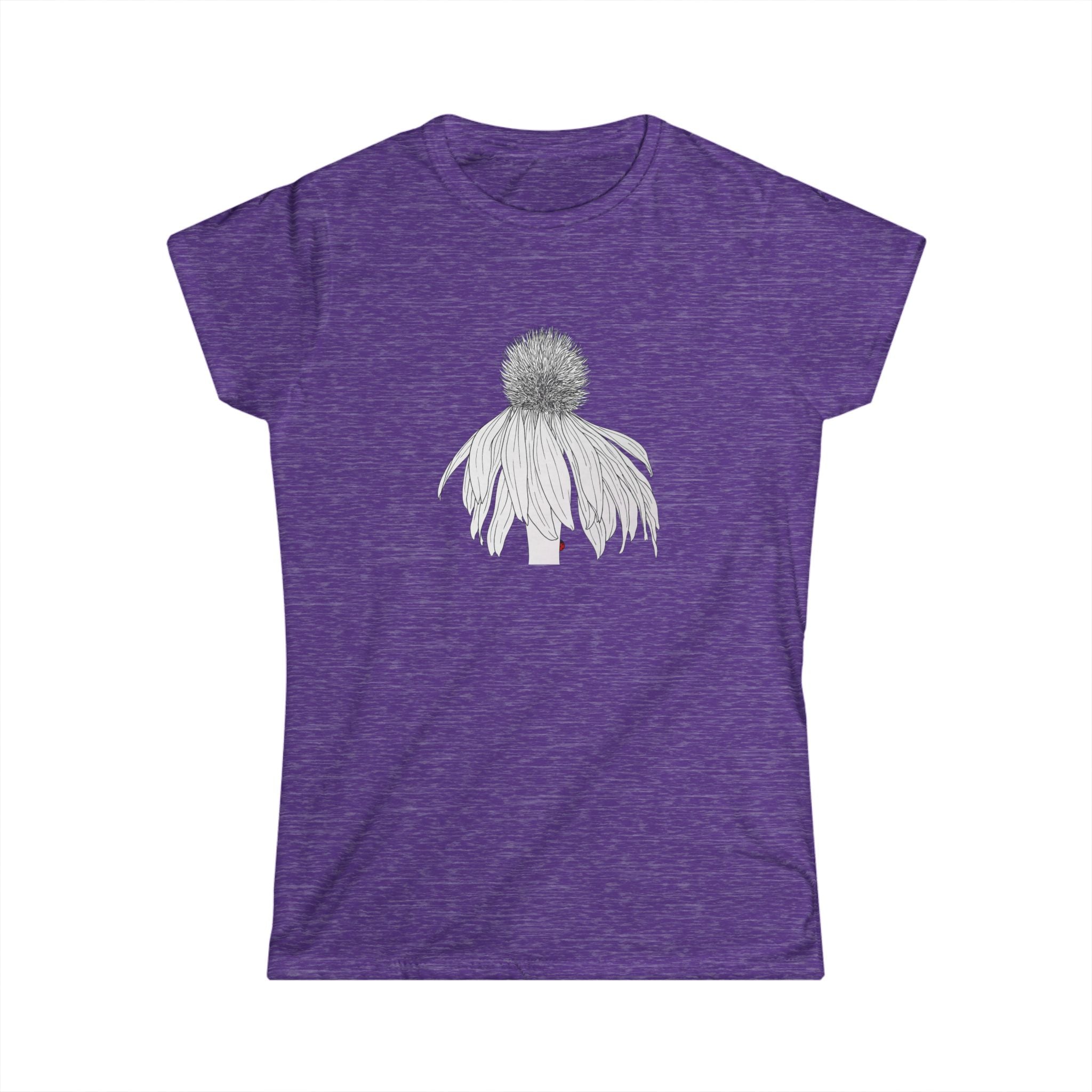Coneflower Line Art Tee — Minimal Floral Women's T-Shirt