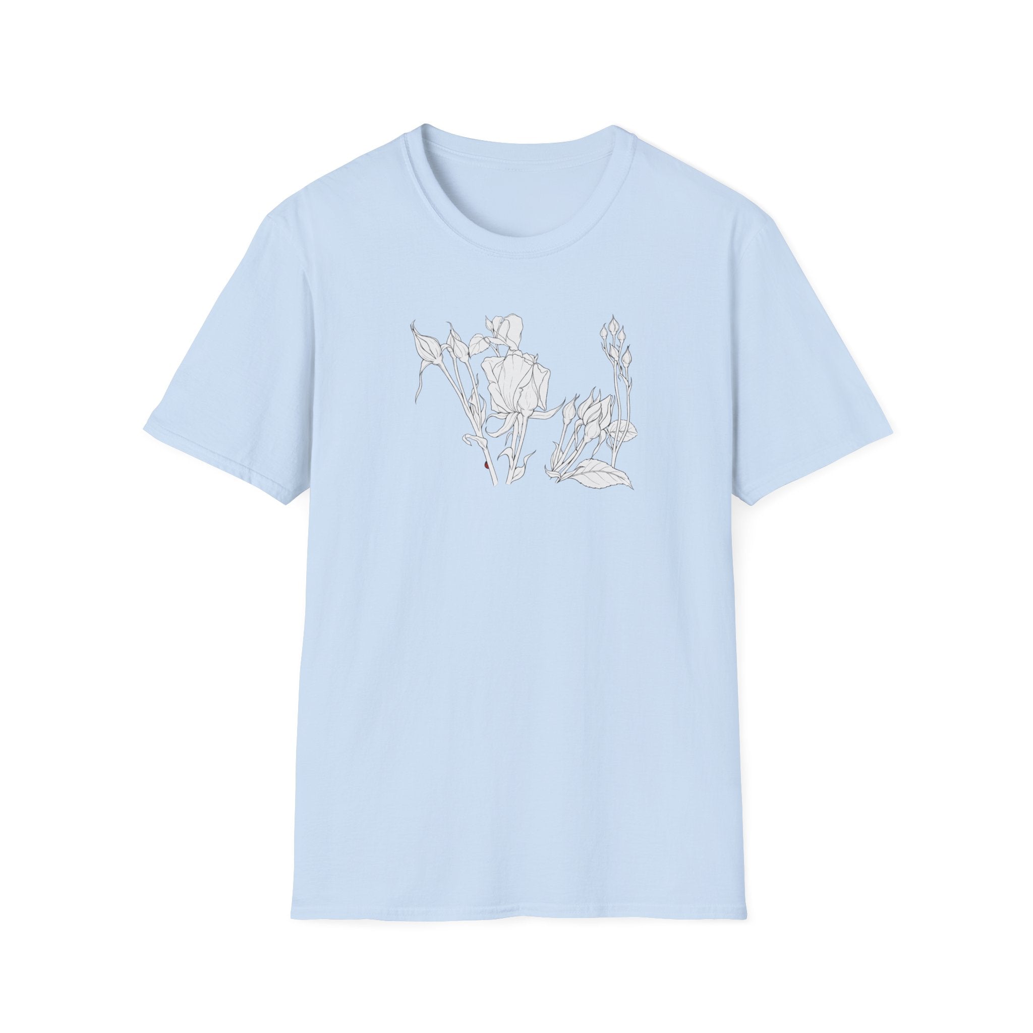 Roesbuds Sketch Unisex T‑Shirt — Minimalist Floral Line Art Tee