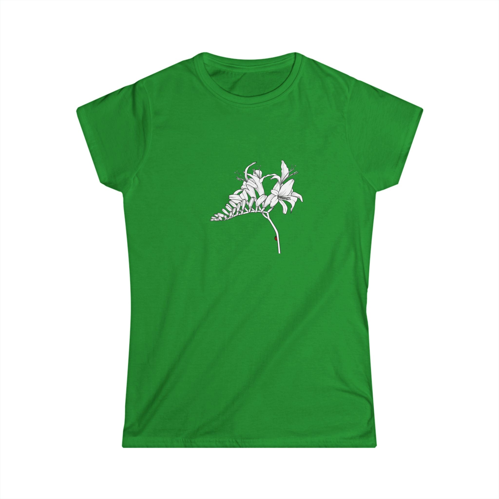 Lucifer Flower Line Art Tee — Minimal Floral Women's T-Shirt