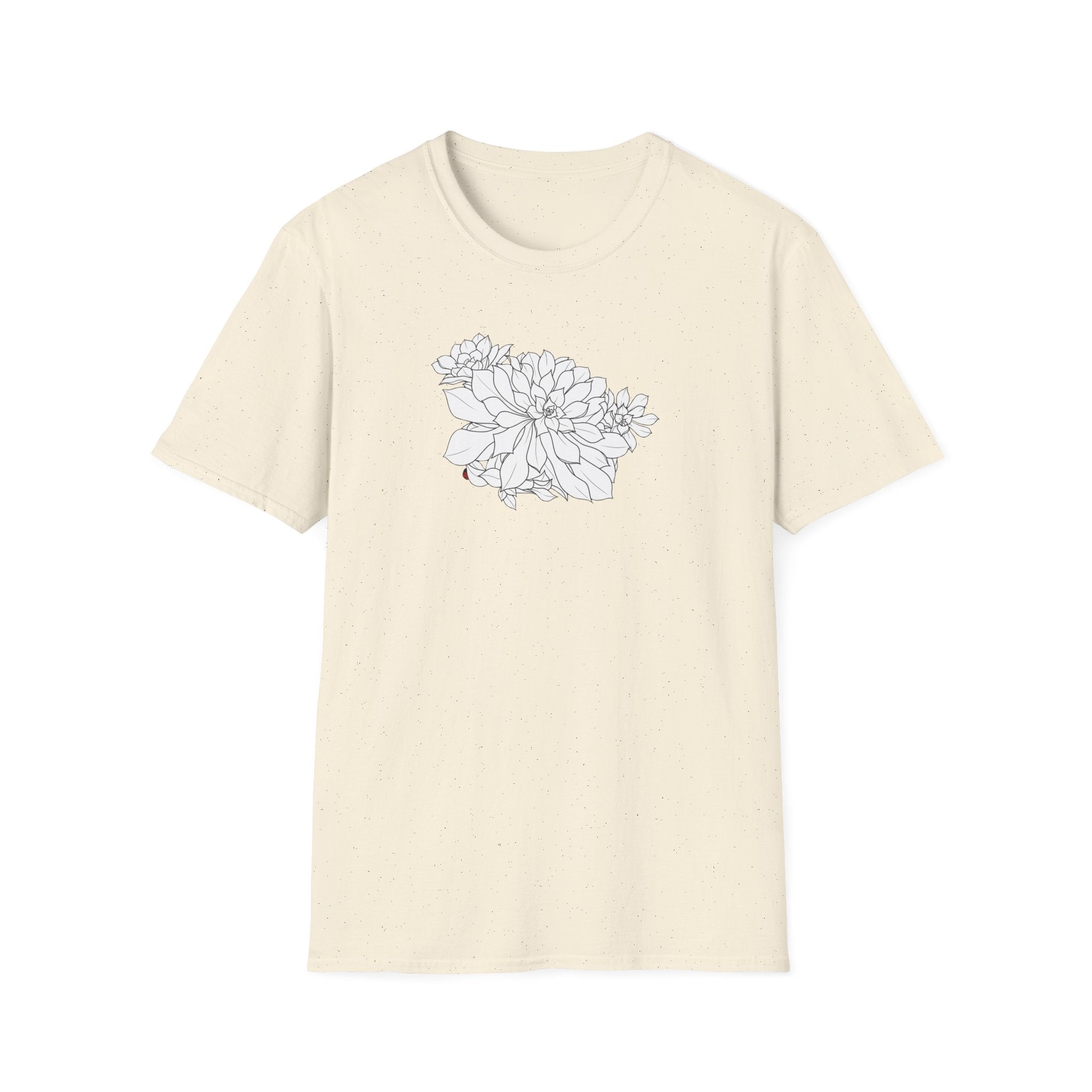 Succulent Sketch Unisex T‑Shirt — Minimalist Floral Line Art Tee