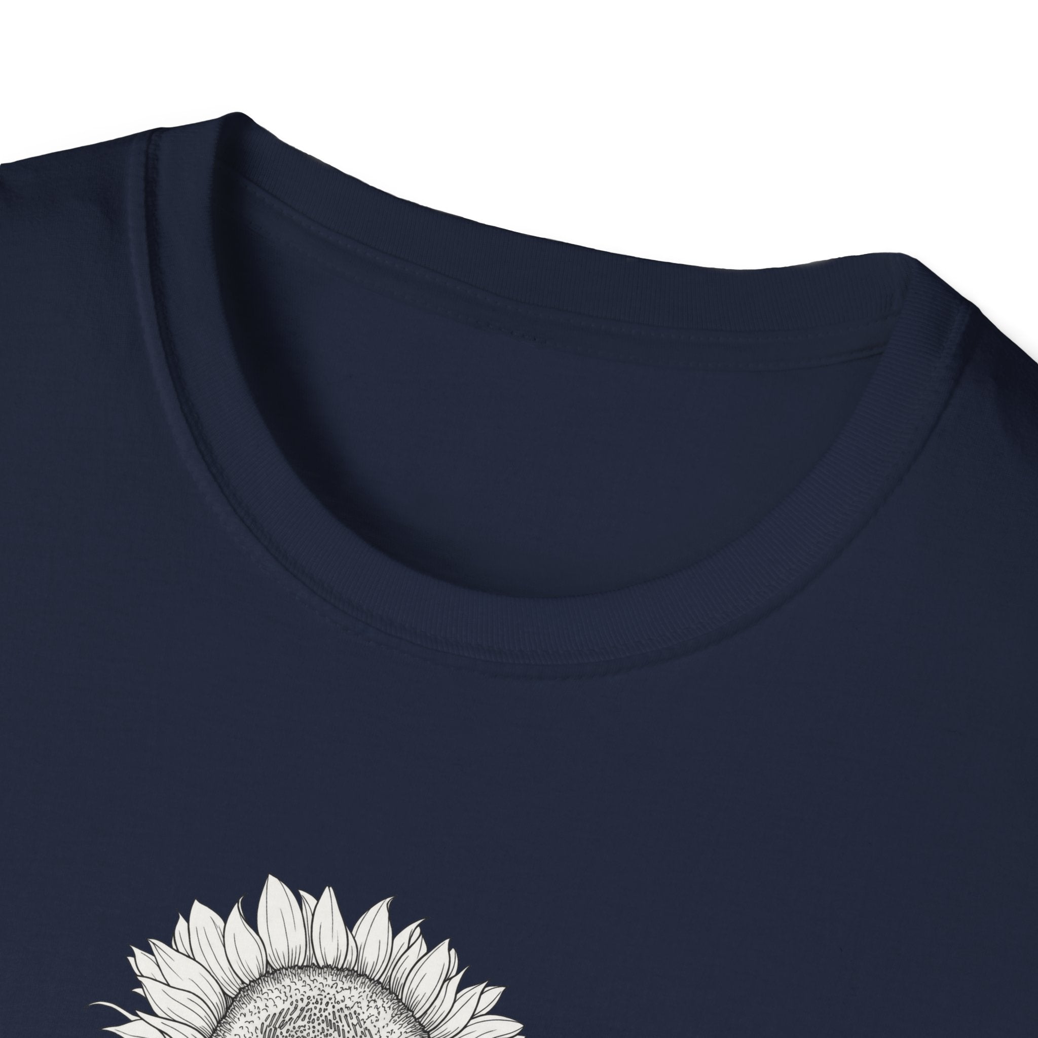 Sunflower Sketch Unisex T‑Shirt — Minimalist Floral Line Art Tee