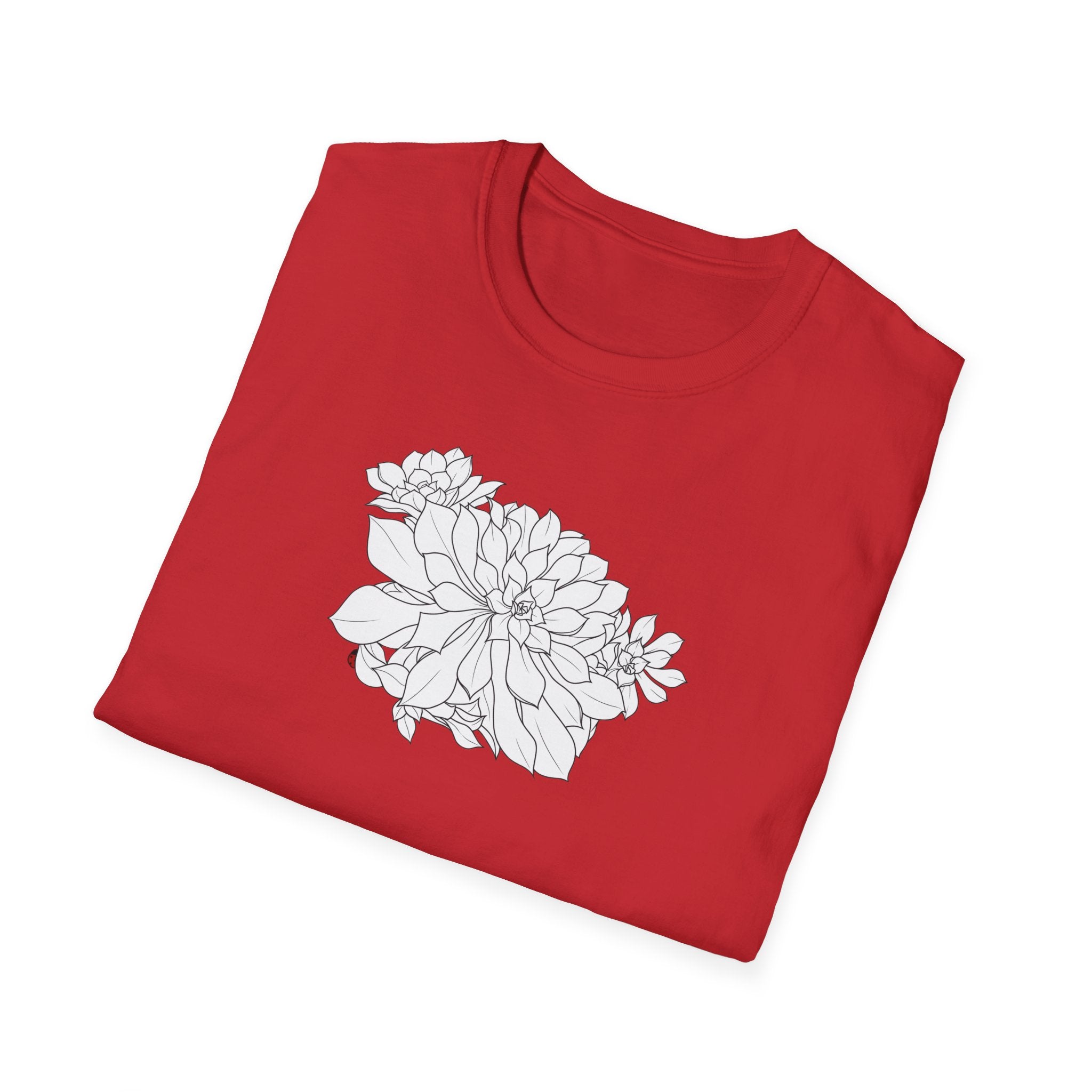 Succulent Sketch Unisex T‑Shirt — Minimalist Floral Line Art Tee