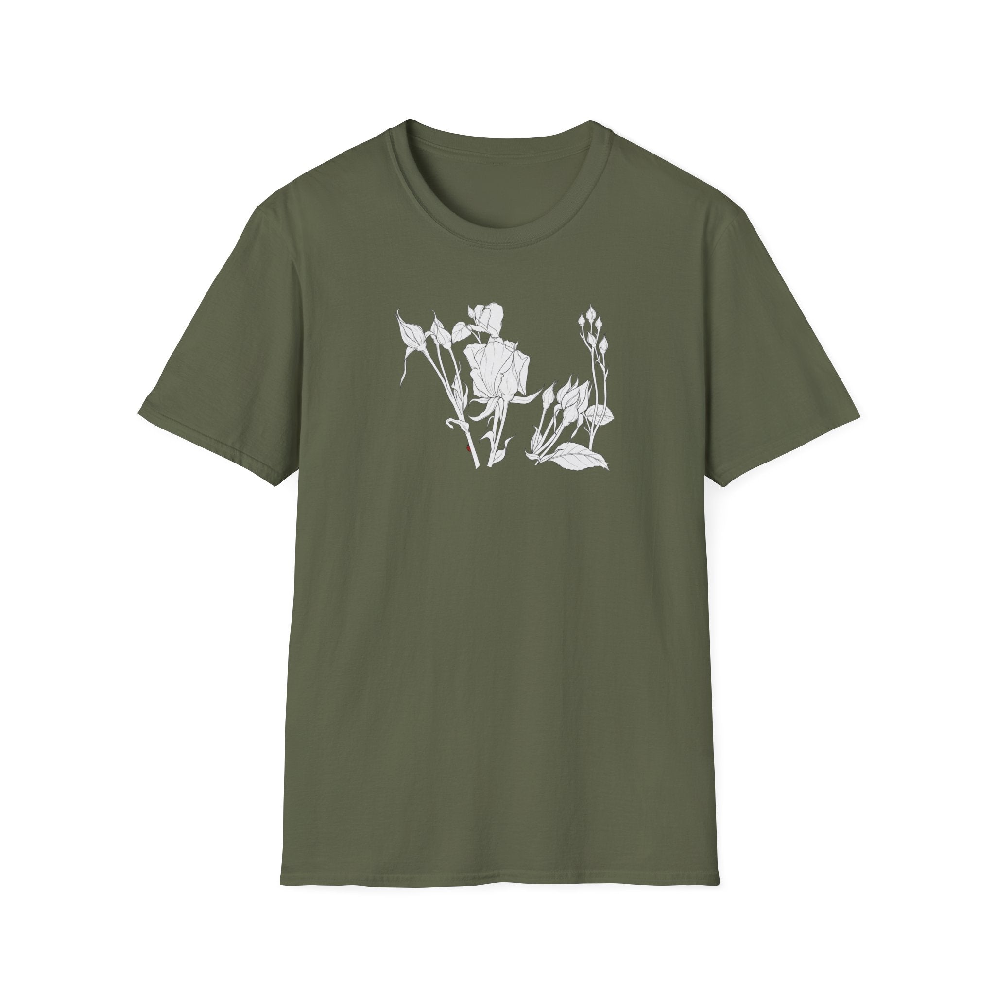 Roesbuds Sketch Unisex T‑Shirt — Minimalist Floral Line Art Tee