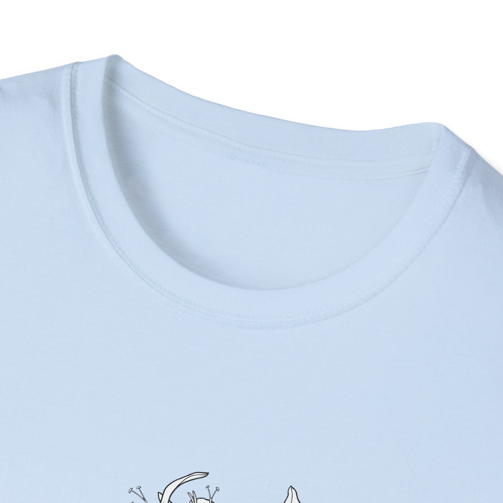 Lucifer Flower Sketch Unisex T‑Shirt — Minimalist Floral Line Art Tee
