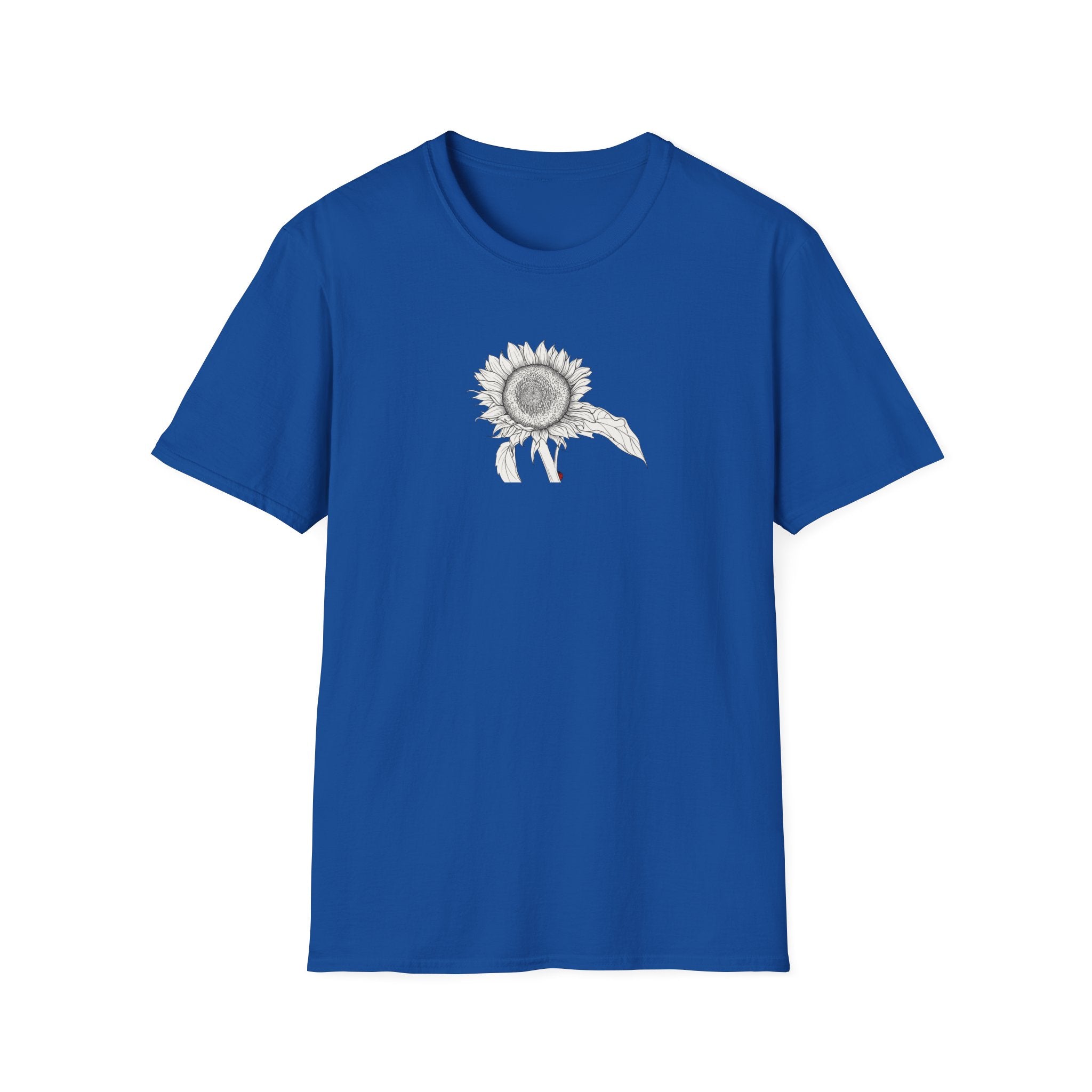 Sunflower Sketch Unisex T‑Shirt — Minimalist Floral Line Art Tee
