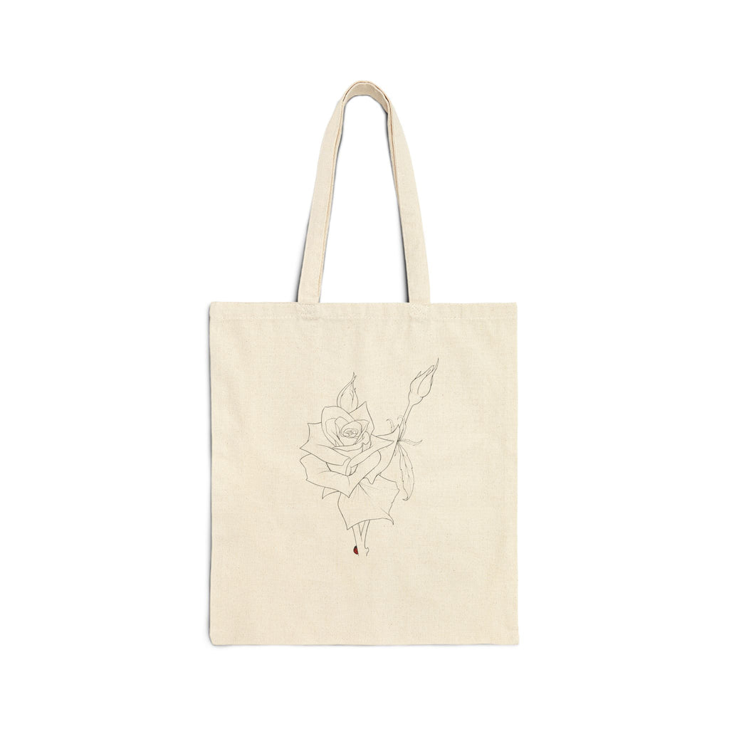 Canvas Tote Bag — Minimal Botanical Floral Sketch Tote