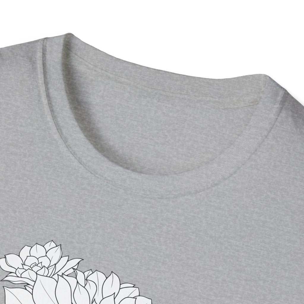 Succulent Sketch Unisex T‑Shirt — Minimalist Floral Line Art Tee
