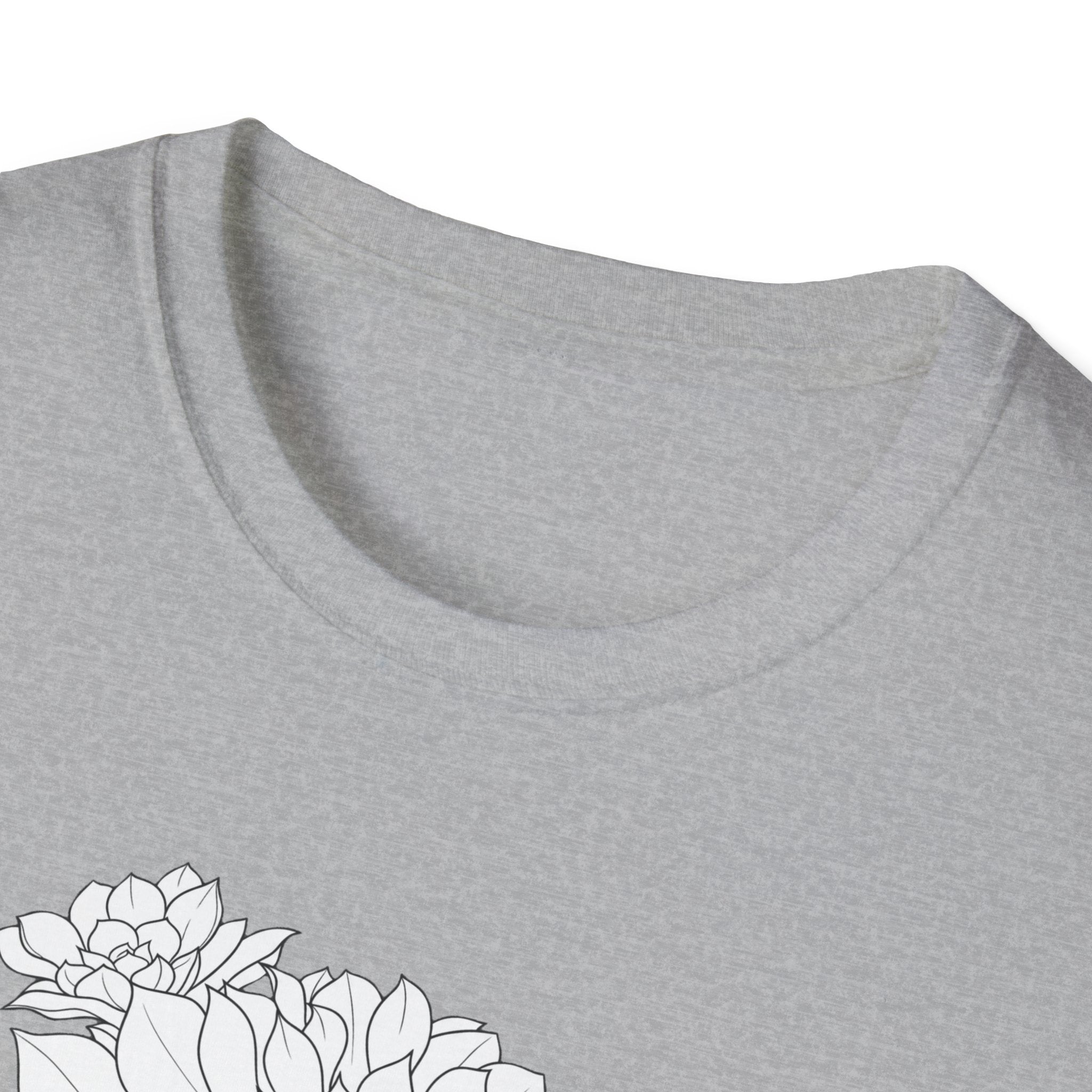 Succulent Sketch Unisex T‑Shirt — Minimalist Floral Line Art Tee
