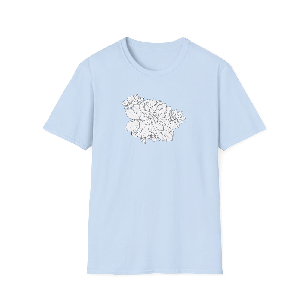 Succulent Sketch Unisex T‑Shirt — Minimalist Floral Line Art Tee