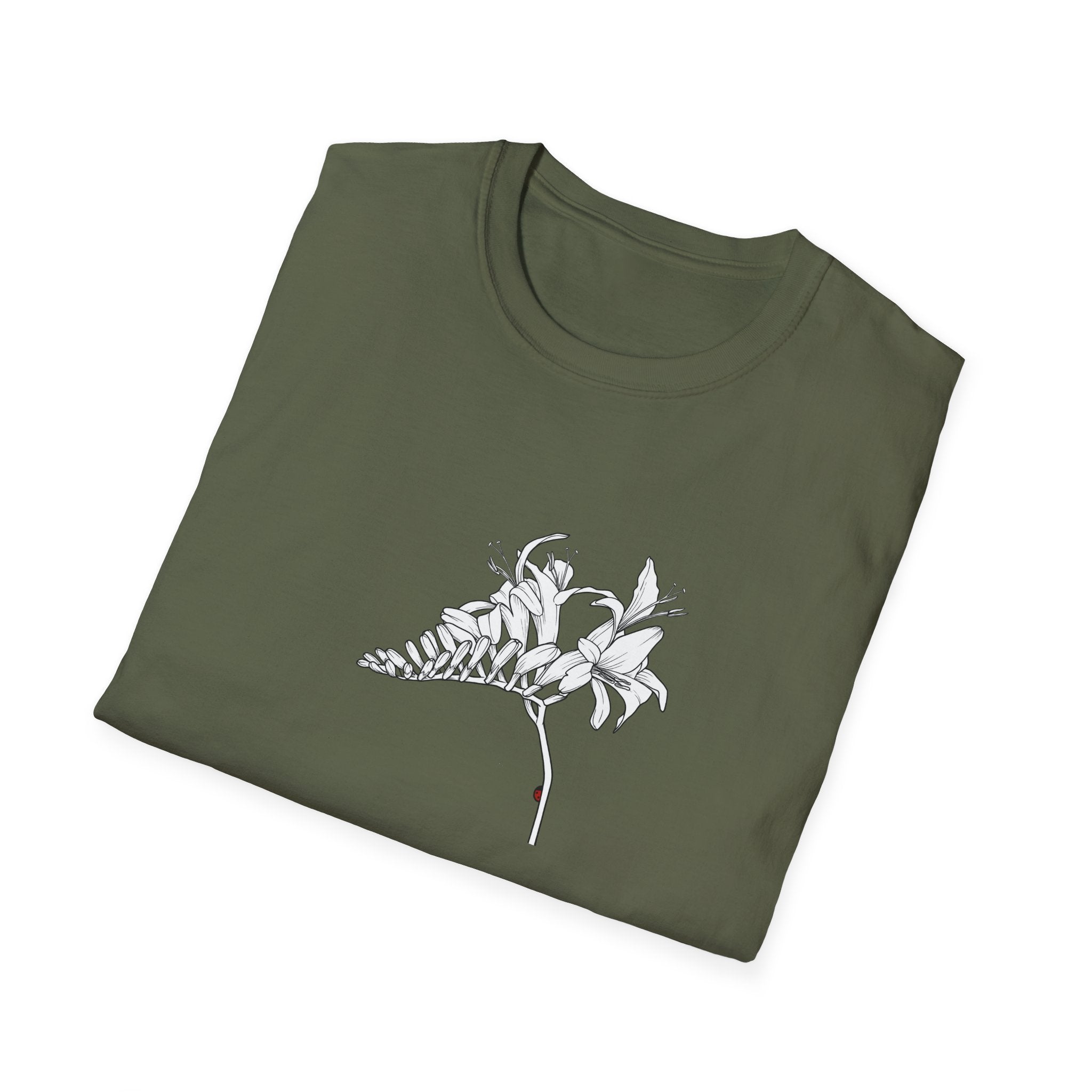 Lucifer Flower Sketch Unisex T‑Shirt — Minimalist Floral Line Art Tee