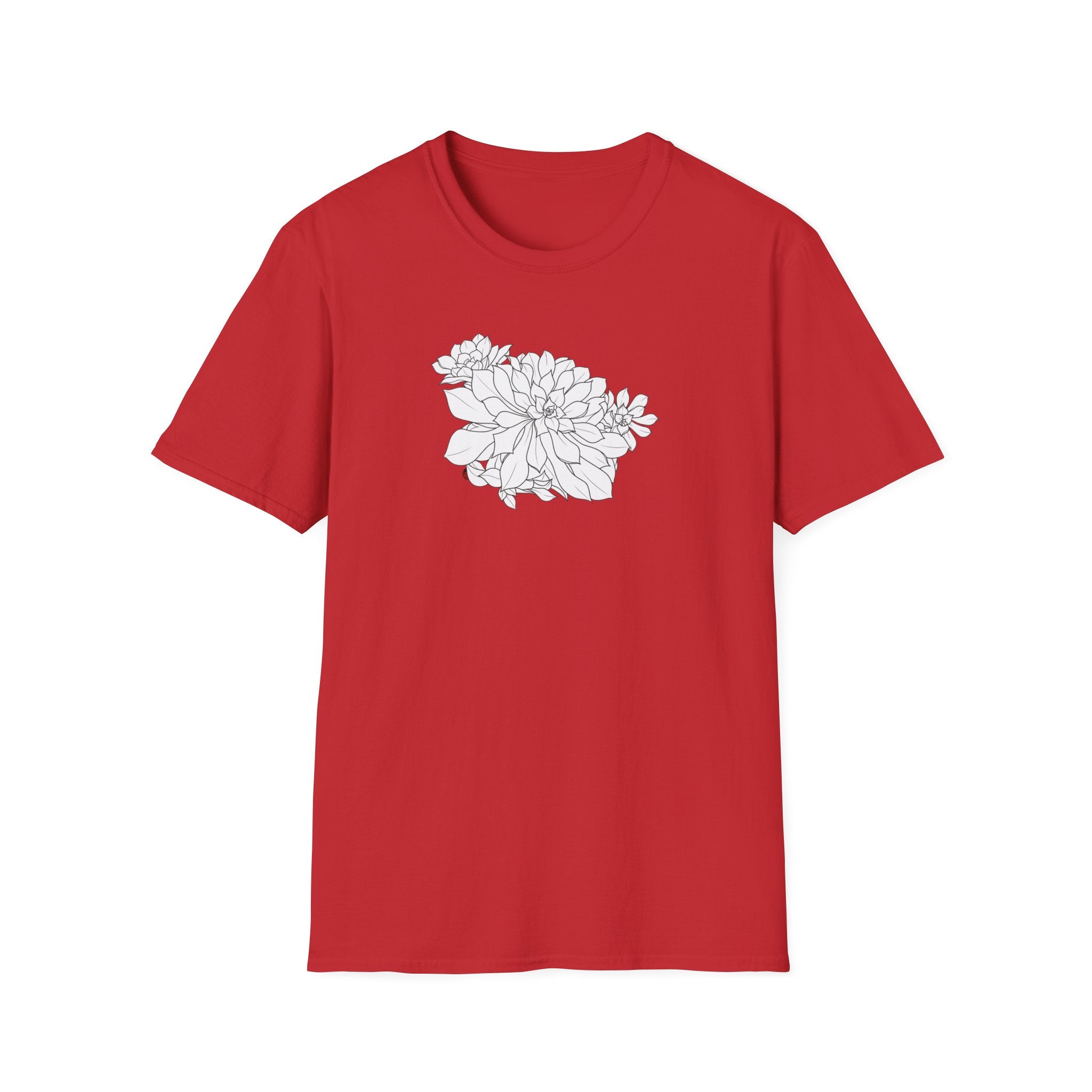 Succulent Sketch Unisex T‑Shirt — Minimalist Floral Line Art Tee