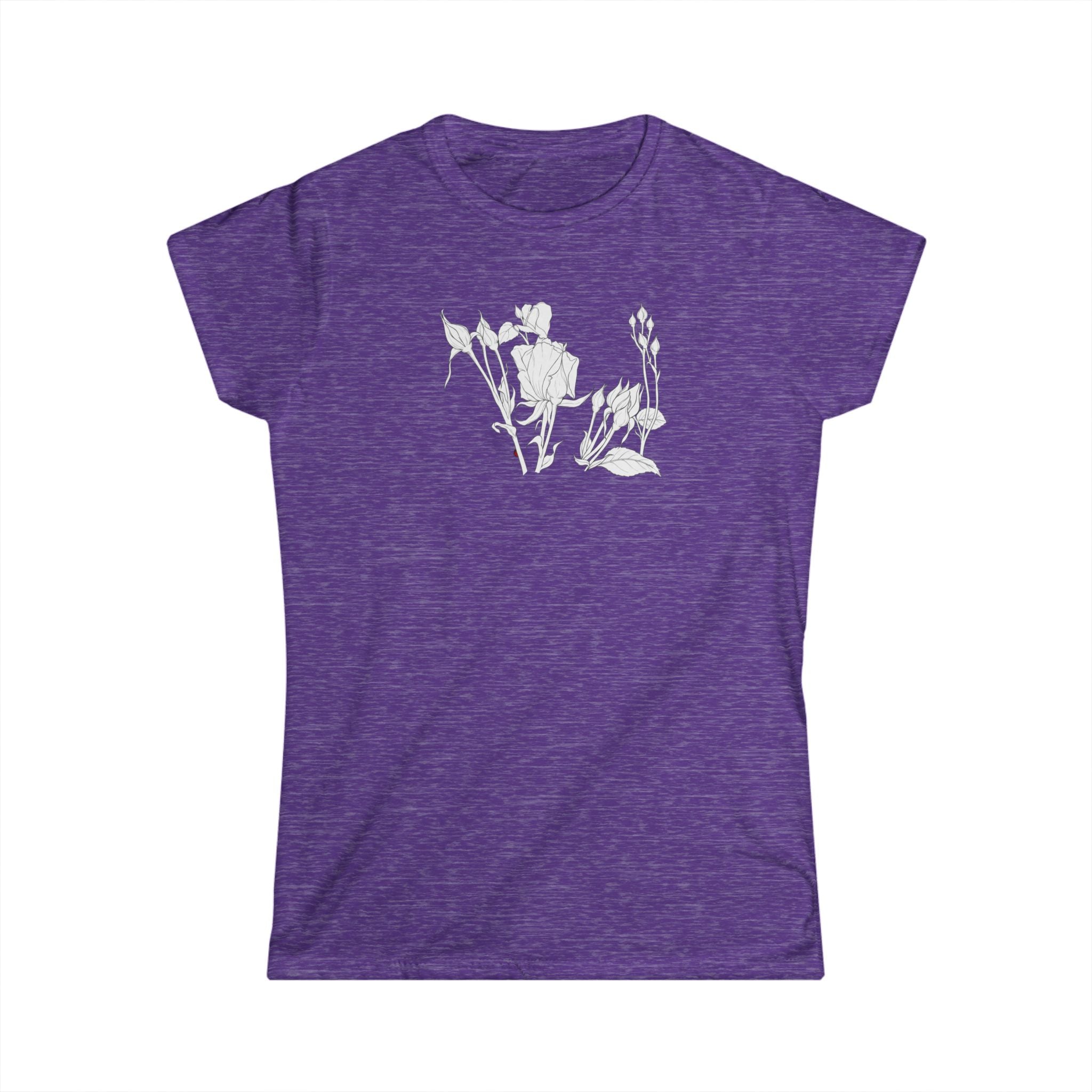 Rosebuds Line Art Tee — Minimal Floral Women's T-Shirt