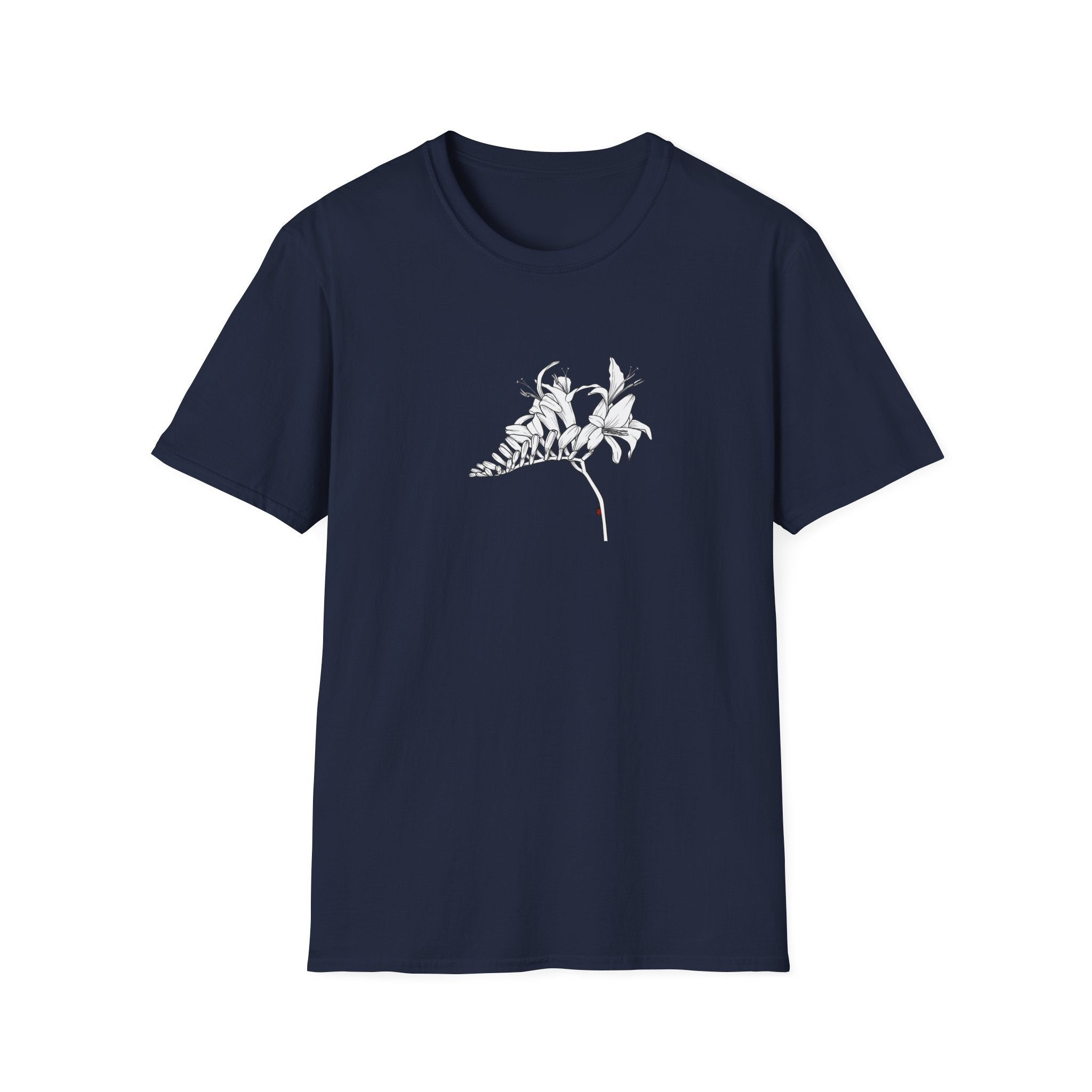 Lucifer Flower Sketch Unisex T‑Shirt — Minimalist Floral Line Art Tee