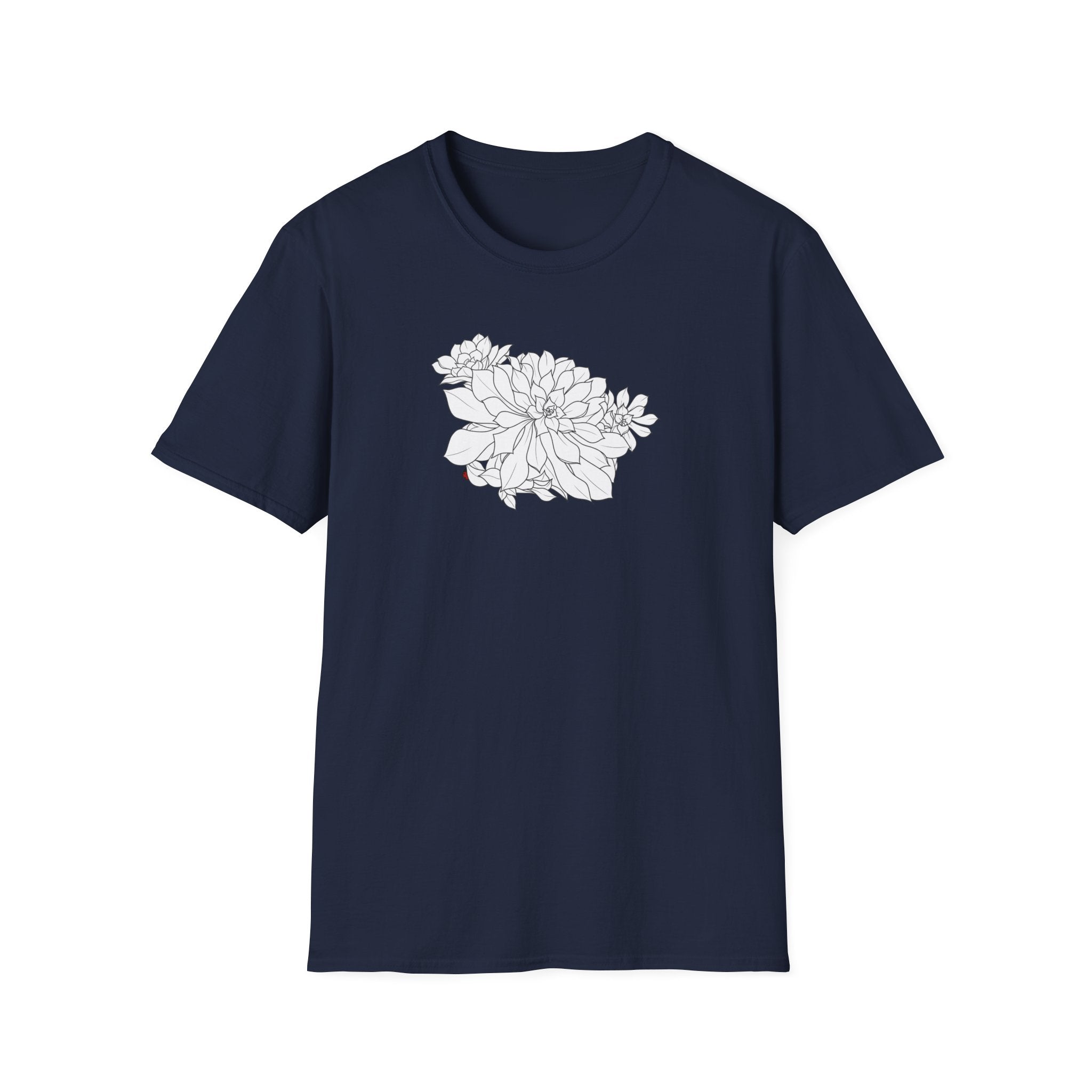 Succulent Sketch Unisex T‑Shirt — Minimalist Floral Line Art Tee
