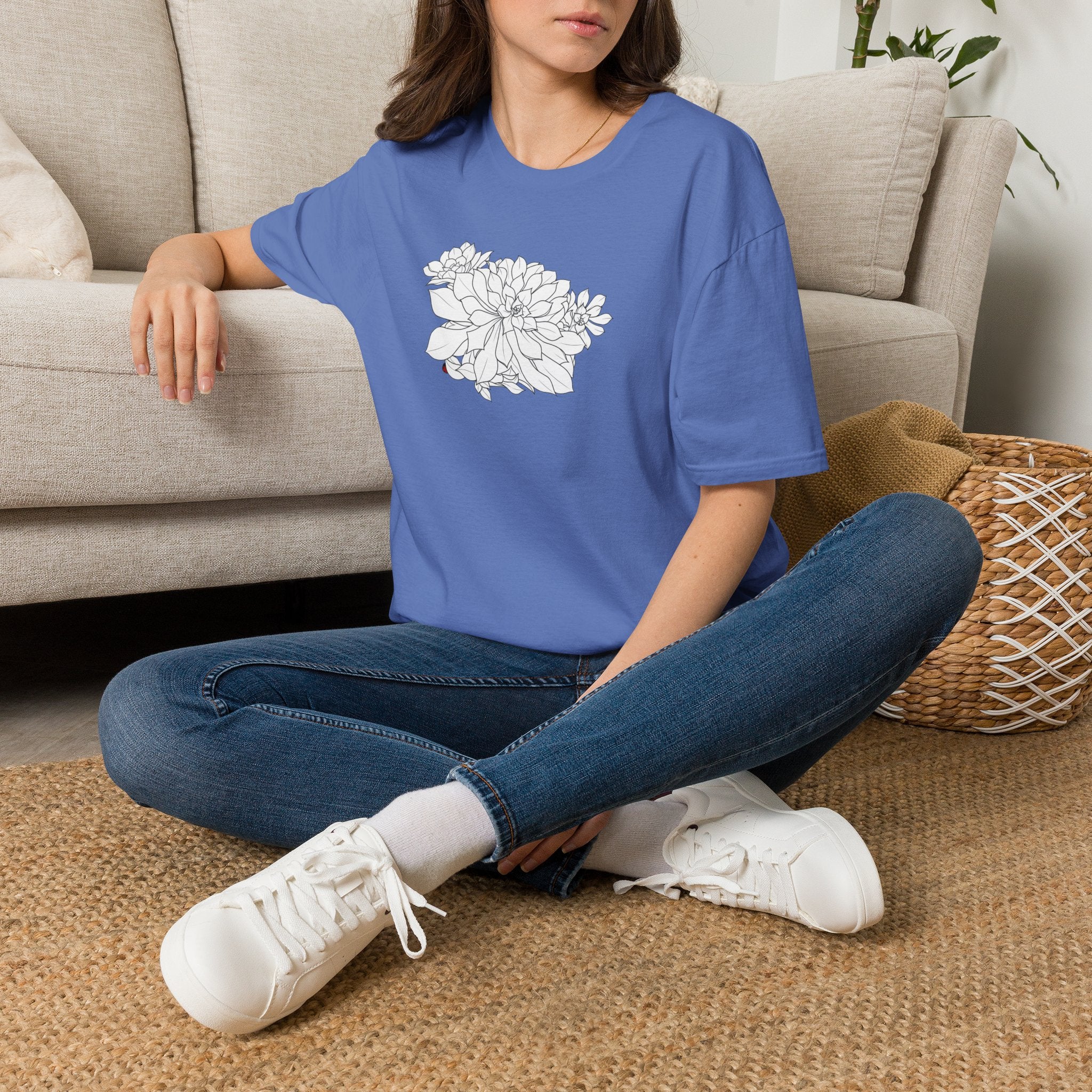 Succulent Sketch Unisex T‑Shirt — Minimalist Floral Line Art Tee