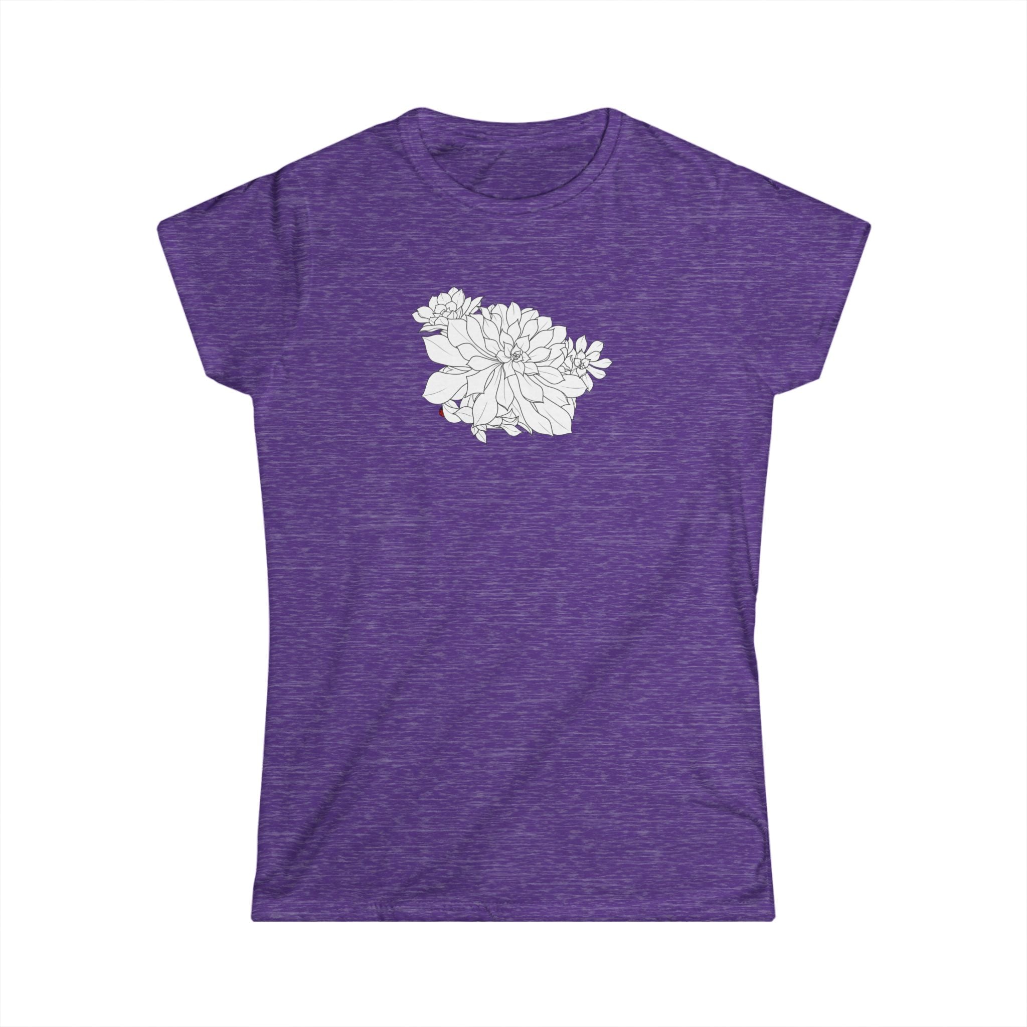 Succulent Line Art Tee — Minimal Floral Women's T-Shirt