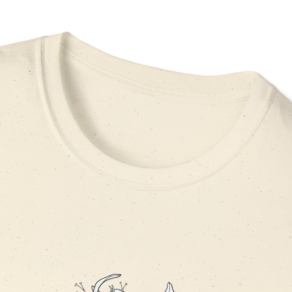 Lucifer Flower Sketch Unisex T‑Shirt — Minimalist Floral Line Art Tee