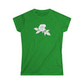 Rose with leaves Line Art Tee — Minimal Floral Women's T-Shirt
