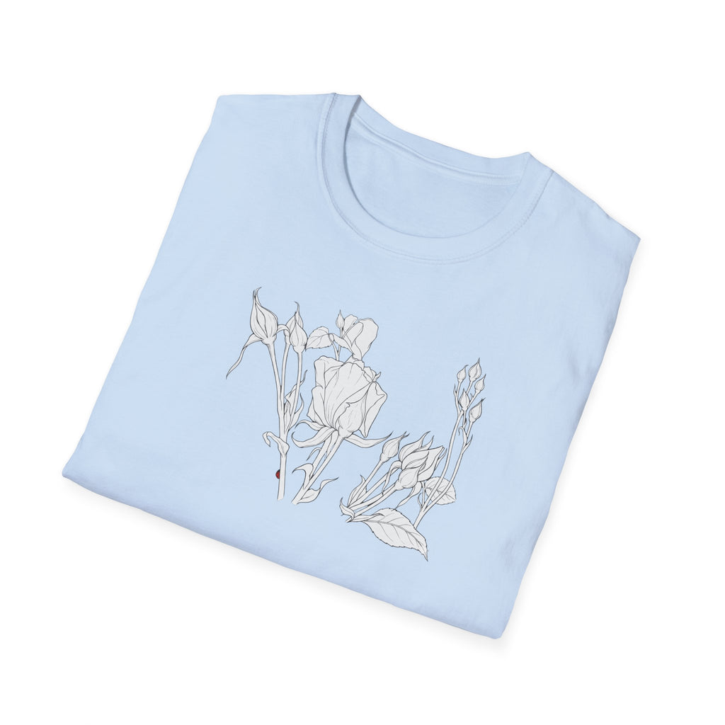 Roesbuds Sketch Unisex T‑Shirt — Minimalist Floral Line Art Tee