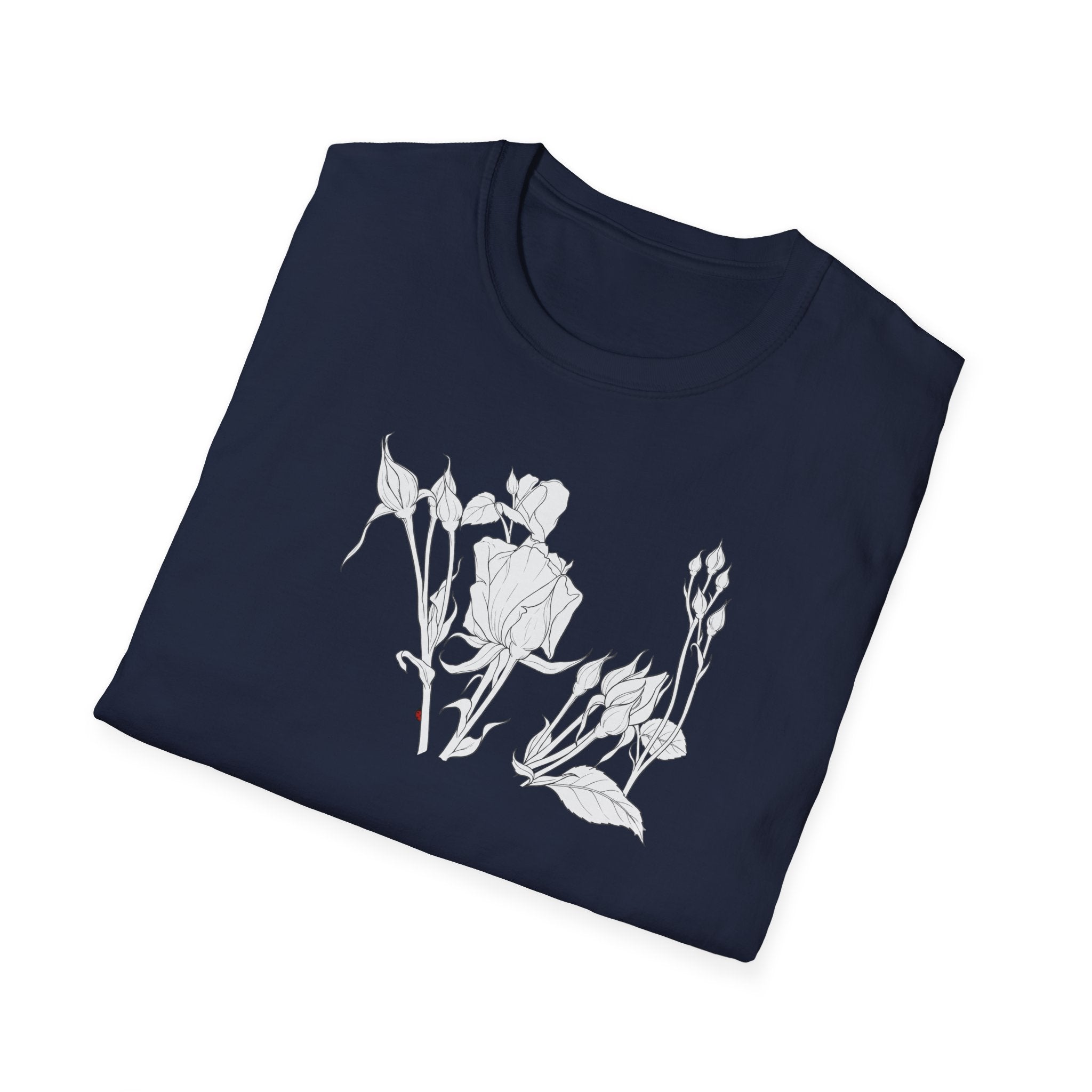 Roesbuds Sketch Unisex T‑Shirt — Minimalist Floral Line Art Tee
