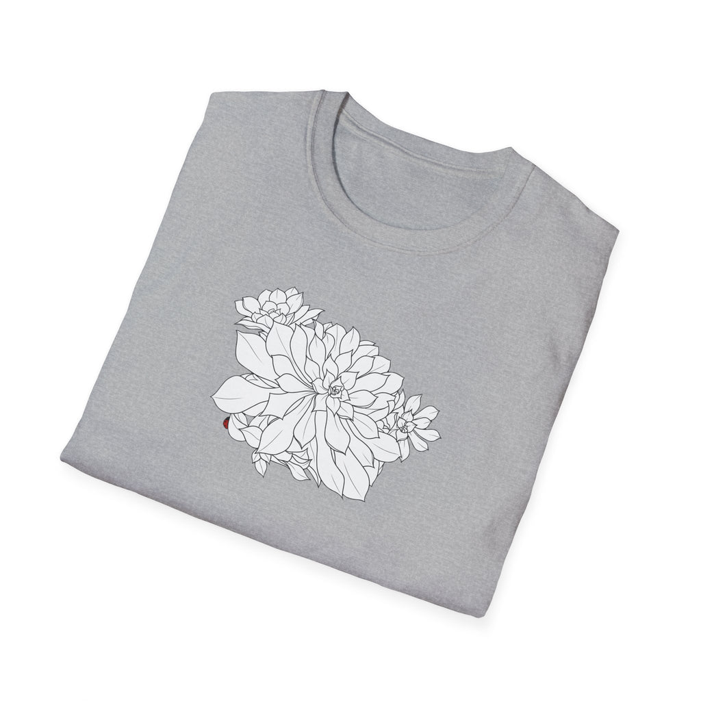 Succulent Sketch Unisex T‑Shirt — Minimalist Floral Line Art Tee