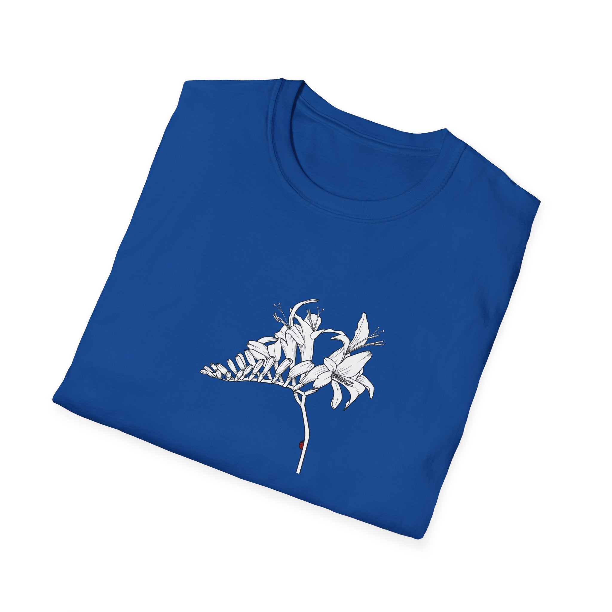 Lucifer Flower Sketch Unisex T‑Shirt — Minimalist Floral Line Art Tee