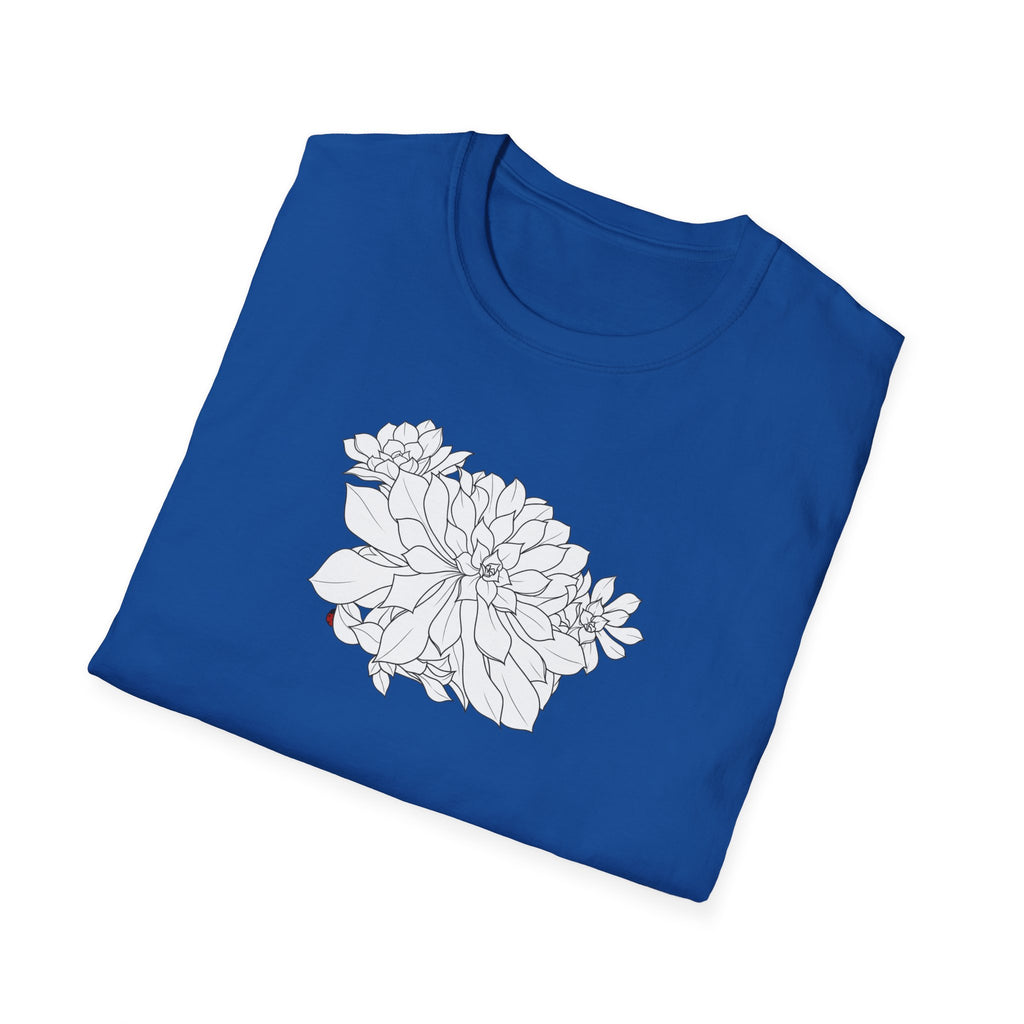 Succulent Sketch Unisex T‑Shirt — Minimalist Floral Line Art Tee